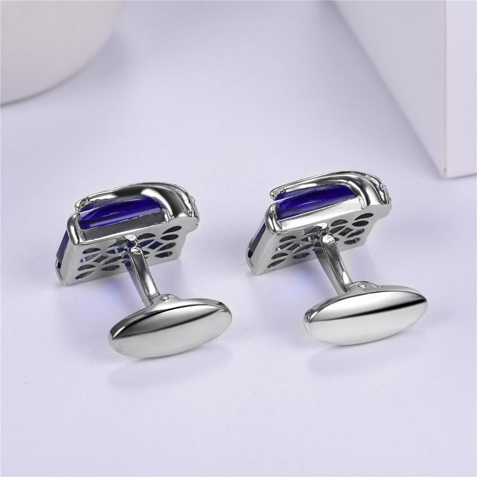 Gemelos de cristal para mujer y hombre metal chapado en oro/platino gemelos de piedra de lujo... Foto 2 de 4