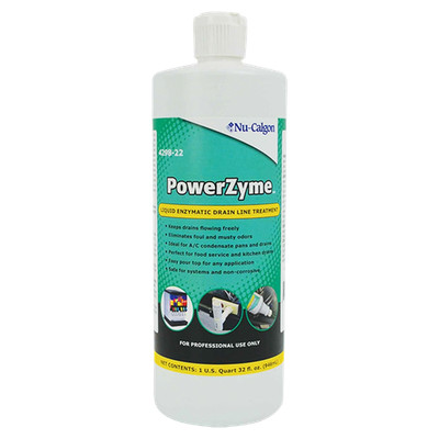 Nu-Calgon 4298-22 PowerZyme Enzymatic Drain Line Treatment 1 Quart HVAC AC Pan