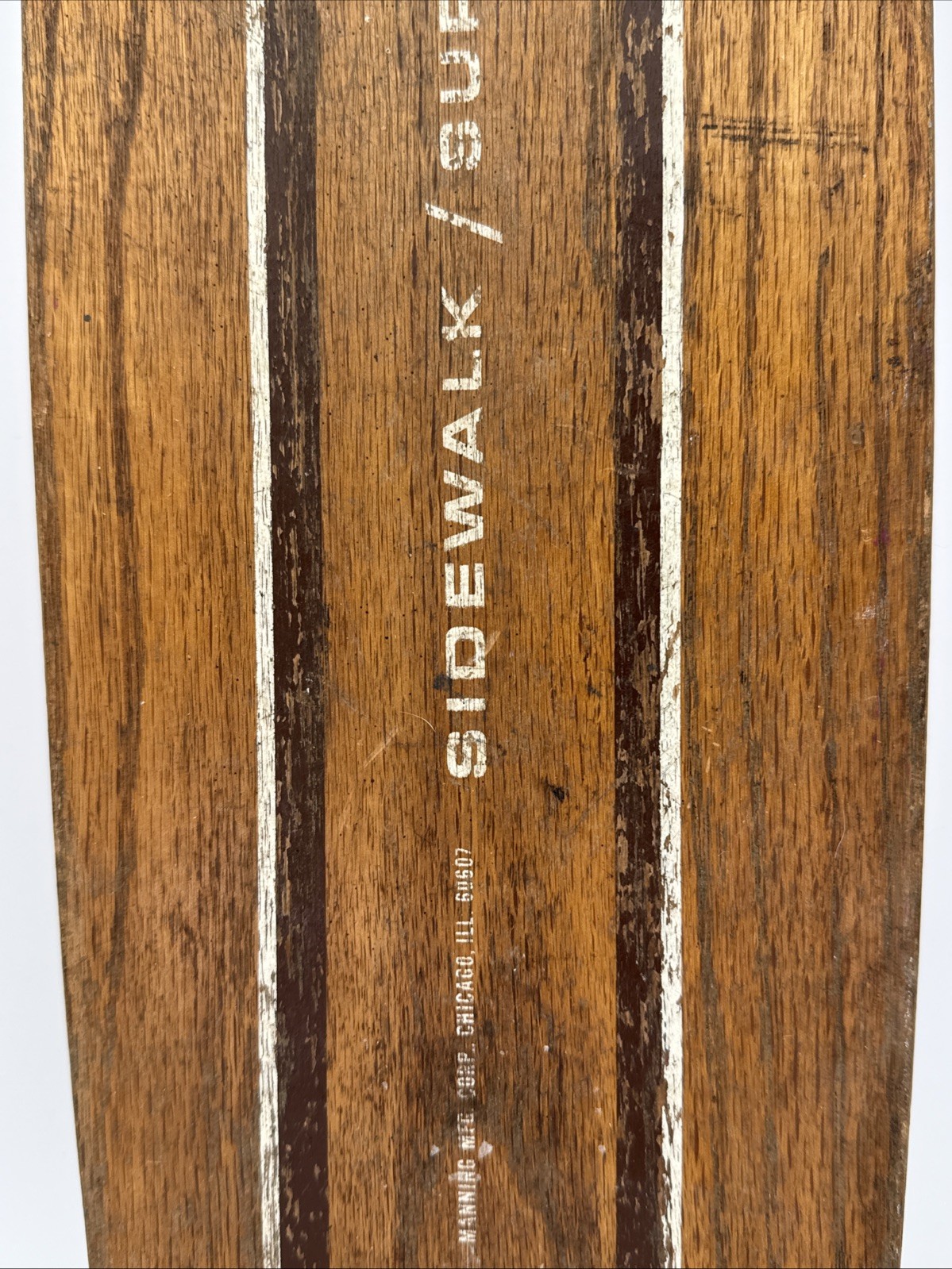 VTG ZIPEES Sidewalk Surfboard 60s Skateboard Manning Mfg Chicago Wood Deck M-444