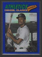 2026 Topps Heritage Blue Refractor #324: Denzel Clarke 105/150