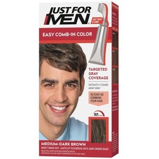 Just For Men Easy Comb-In Color Mens Hair Dye-Medium-Dark Brown, A-40, Pack of 1