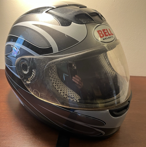 Bell Helmet DOT Sprint Black and Silver Full Face Clear Shield 2006 Size XL - Picture 11 of 19