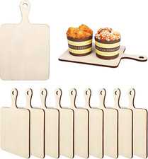 10Pcs Cutting Board Blanks, Small Wooden Cutting Boards for Crafts with Handle M