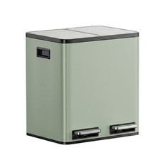  Sage Green Recycling Kitchen Bin, 30L with Double Compartments 2 x 15L, VonHaus