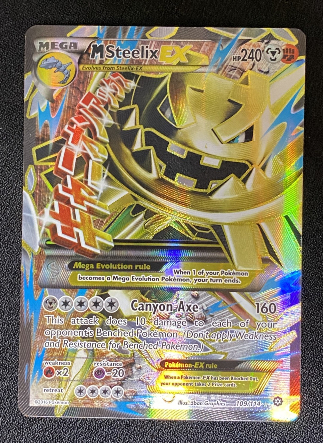 M Steelix EX 109/114 Full Art Ultra Rare Steam Siege Pokémon Holo TCG (NM) 2016