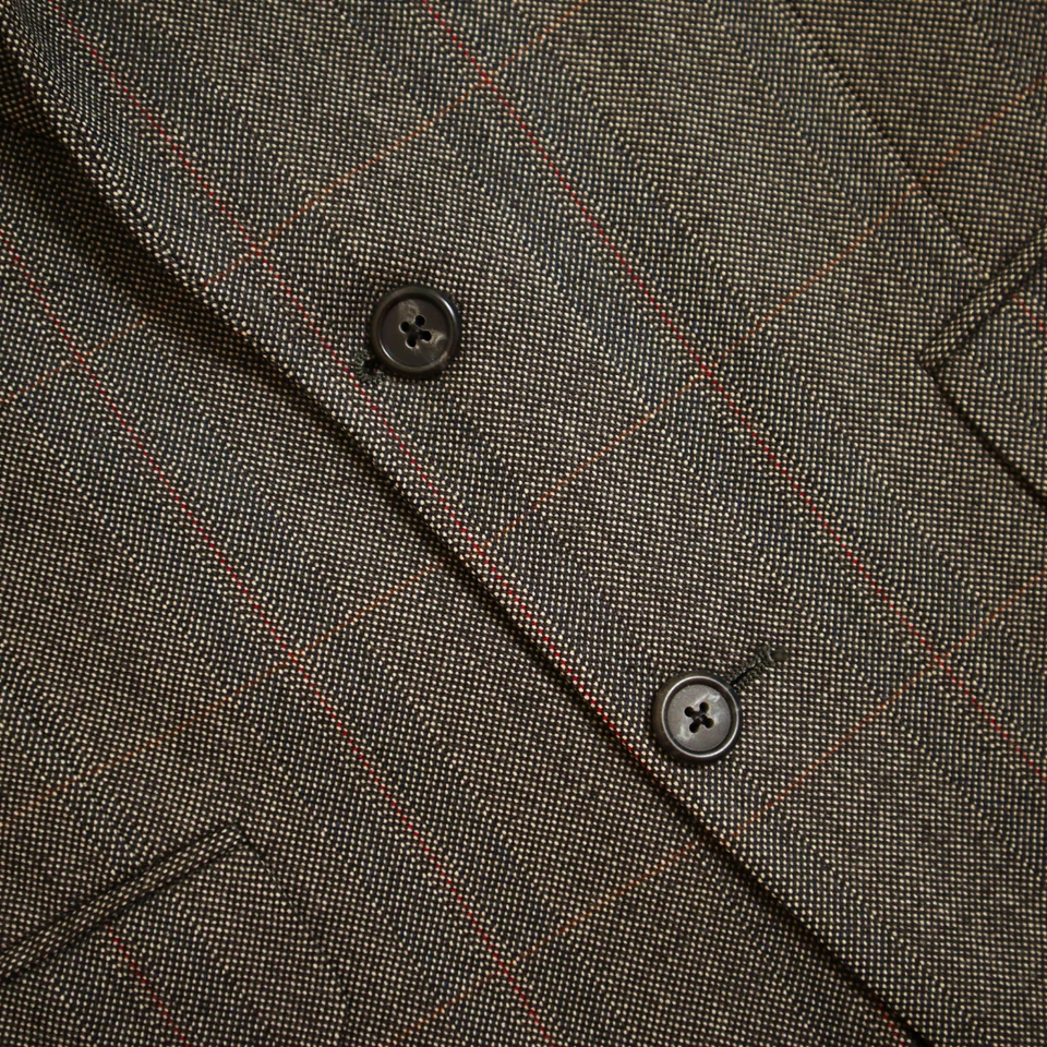 Burberrys 2 Pc Suit 38R Gray Birdseye Windowpane Italian Wool Side Adjusters - Image 3 of 4