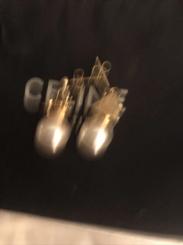 Celine Pyramid Golden Pearl Earrings Paris New - Image 4 of 4