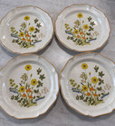 4 Vintage Mikasa Garden Club Stoneware DINNER Plates FRESH FLORAL Boho Farm