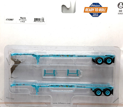 HO ATHEARN 28837 45' CHASIS PAQUETE DE 2 MAERSK PAQUETE ABIERTO | Condition: New