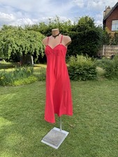 Vintage '90s Electre Paris Coral Red Back Detail Occasion dress size 10