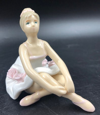 STATUA STATUETTA BALLERINA PORCELLANA WALD DECORATA E COLORATA A MANO 
