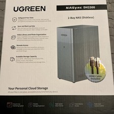 NEW DH2300 UGREEN NASync DH2300 Storage Hub w/ HDMI Cable 2-bay Rockchip RK3576 