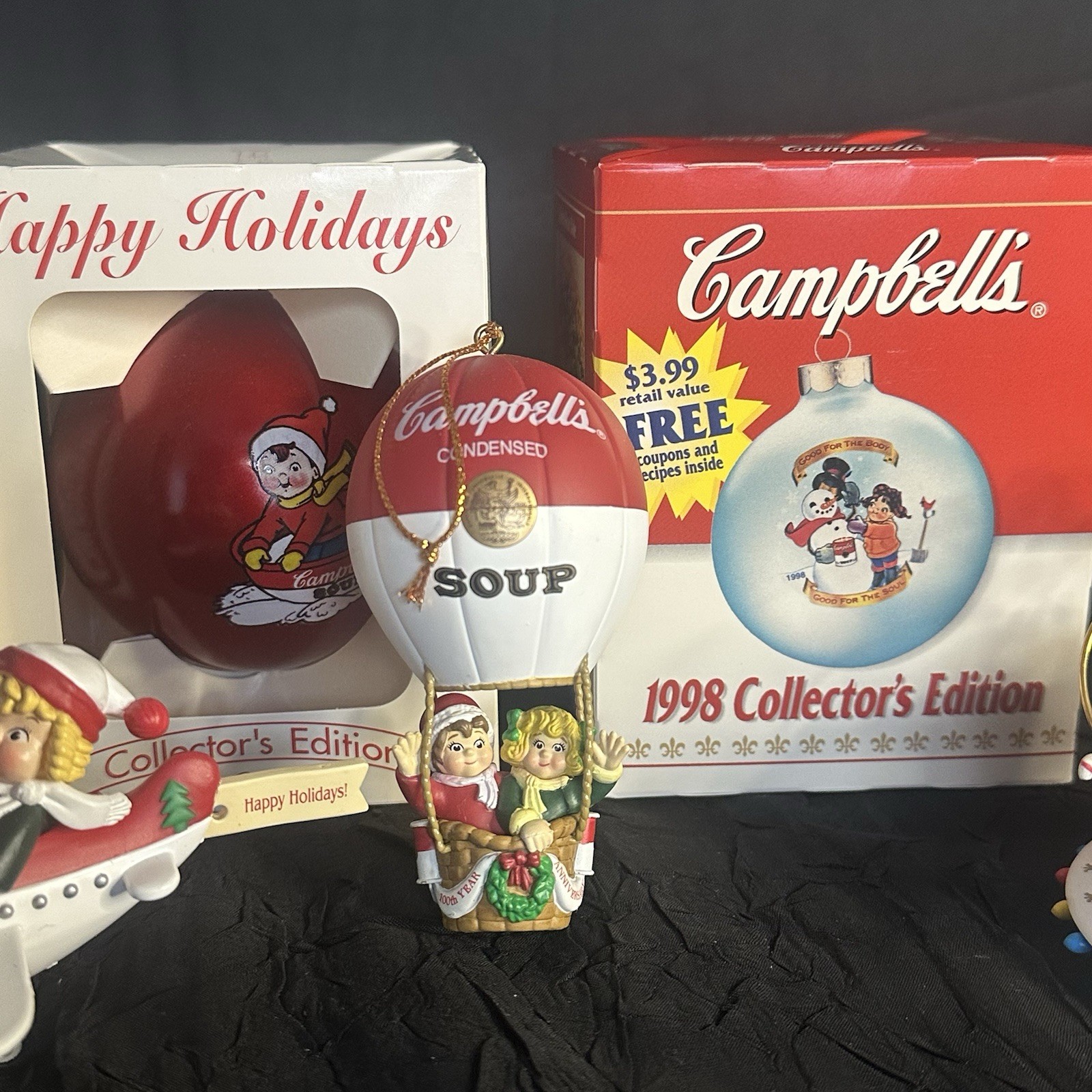 Vintage Campbell's Soup Holiday Ornaments Collectible Lot Of 7