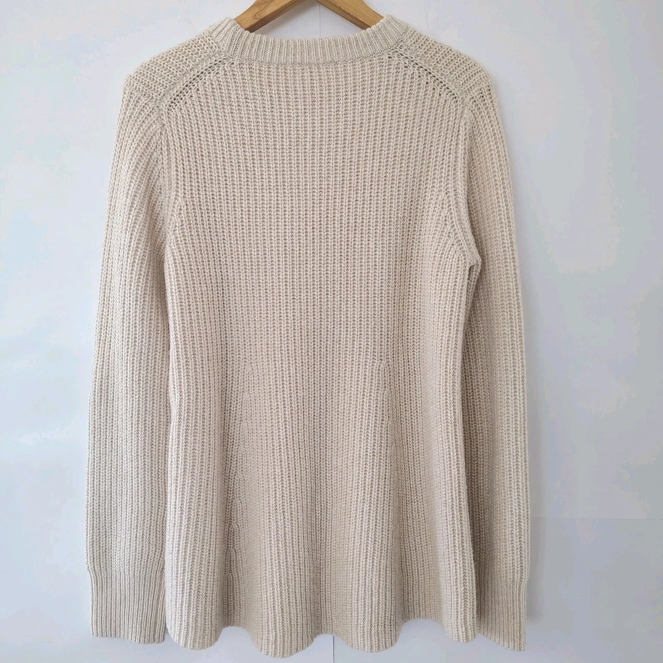 Suéter para mujer Athleta mezcla de lana talla M largo crema de gran tamaño grueso abuelo  Foto 4 de 4