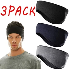 3PACK Ear Warmer Cover Headband Winter Fleece Ear Muffs Sports Sweatband for Men