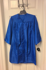 Jostens Royal Blue Graduation Gown EXC COND Fits 4'10" - 5' Height - SHIP FAST