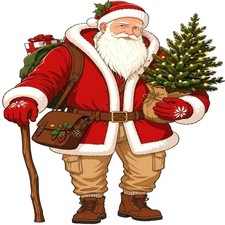 30 Custom Father Christmas Art Personalized Address Labels