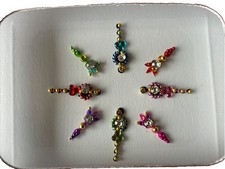 Indian Bollywood Bindi Body Jewel Self Adhesive, Crystal Forehead, Face Jewels