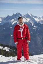 Tipsy Elves Mens Size XL Christmas Santa Snow Ski Suit Red One Piece Helmet Hat