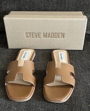 Steve Madden Hadyn Women Cognac Color Leather Sandals Size- 9M