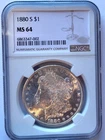 1880-S NGC MS-64 Sharp & Bright Morgan Dollar with intense cartwheel luster #193