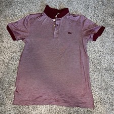 Burberry Polo Shirt Equestrian Knight Logo Burgundy Medium