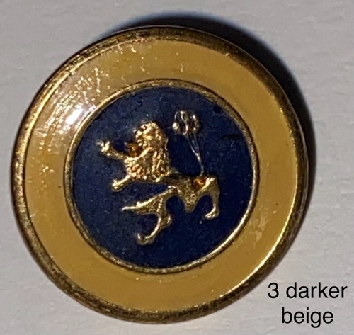 Vintage RAMPART LION ( 12 ) Gold Metal Shank Beige Enamel Ornate Buttons Dime Sz - Picture 4 of 4