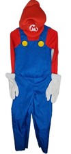 Nintendo Super MARIO child's Size 7-8 Jumpsuit, Hat, Gloves Halloween Costume