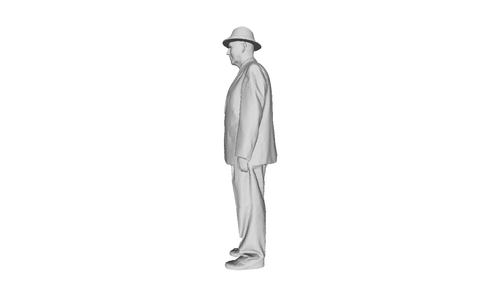 Printle C Homme 2802T-Suited Senior Man Trilbly Hat Figure for Diorama Train Set - Picture 7 of 11