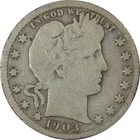 1903 S Barber Silver Quarter VG Very Good 25c Coin SKU:I24586