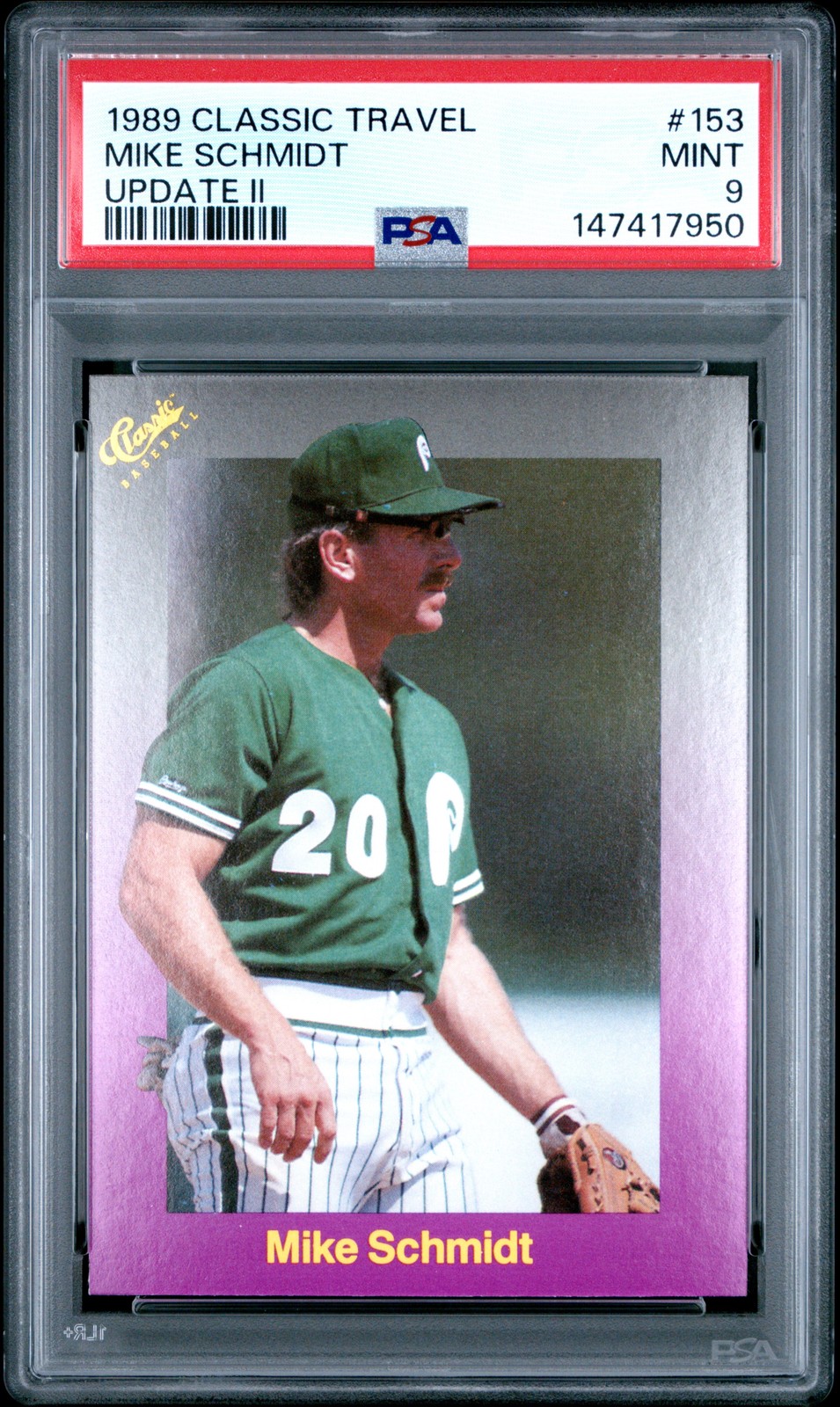 1989 CLASSIC TRAVEL UPDATE II #153 MIKE SCHMIDT PSA 9