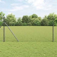 Chain Link Fence Grey 25 x 1 m Steel vidaXL