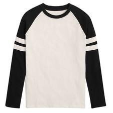 Mens Triblend Long Sleeve Baseball T-Shirt Casual Raglan Plain Contrast L/S Top