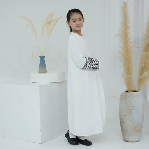 Vestido Cárdigan Abaya Abierto Bordado Dubai Niño Niñas Bata Musulmana Suelto Informal - Imagen 21 de 60