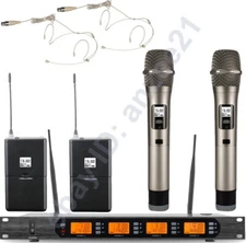MICWL Digital Wireless Lavalier Handheld Microphone Headset D400 4x100 Channel 
