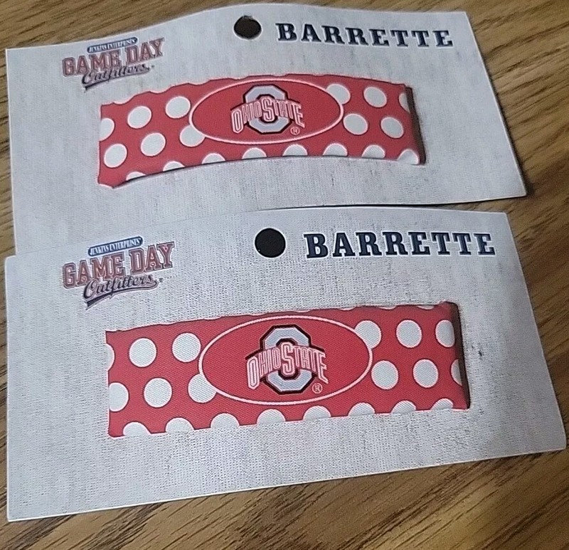 Lot Of 2,  3.5" long Ohio State Buckeyes Hair Barrette BRAND NEW