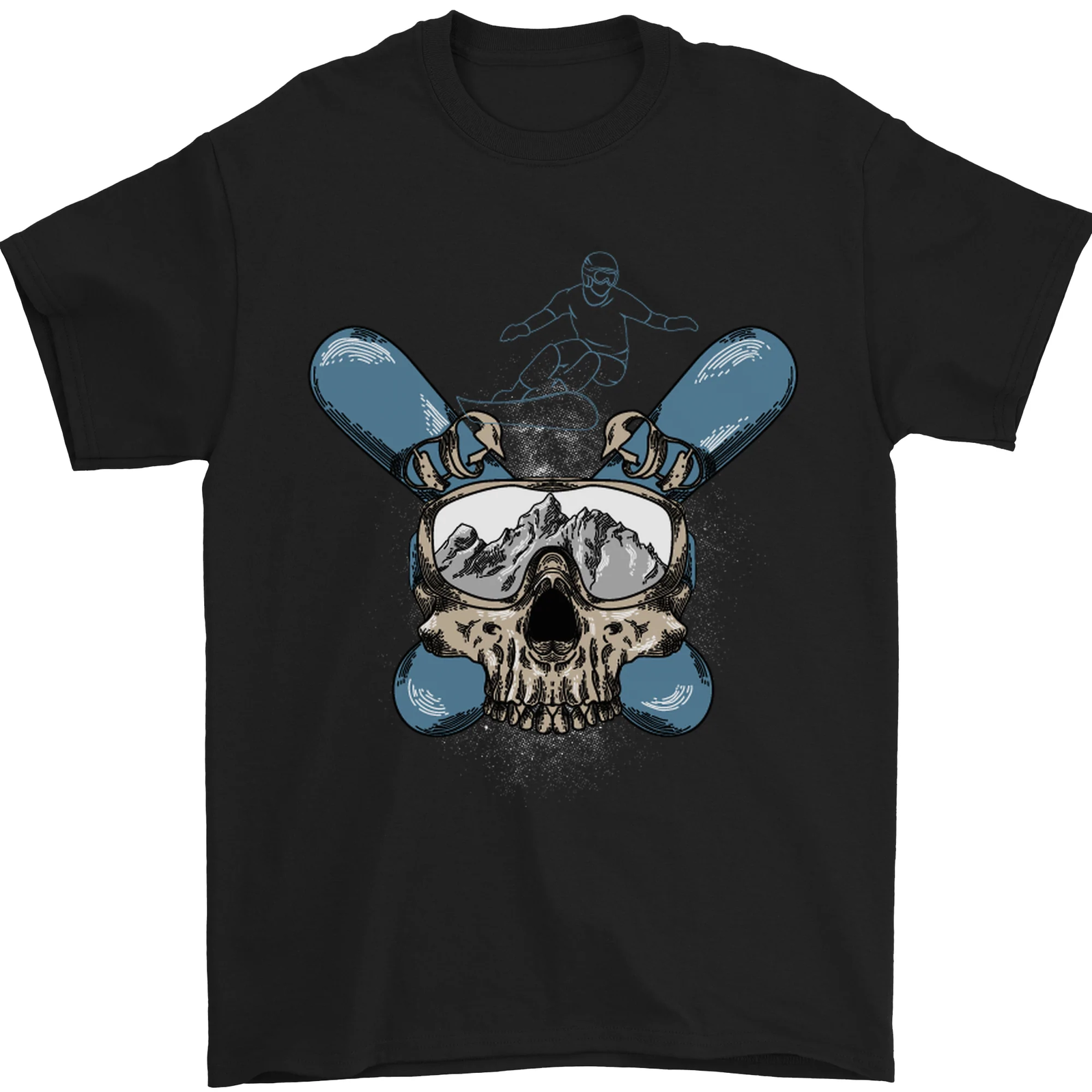 Snowboard Skull Snowboarding Snowboarder Mens T-Shirt 100% Cotton