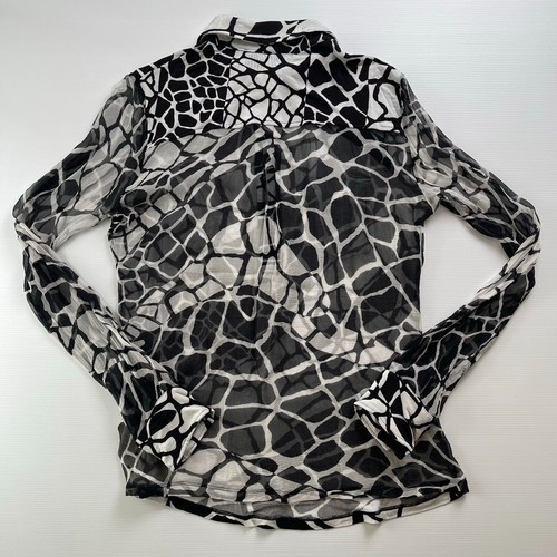 Roberto Cavalli Class Womens Top Blouse Black White Size US 16 - Picture 7 of 8