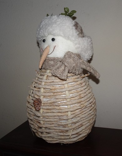 Weihnachten Rustikal Natur Sisal Seil 13" Schneemann mit Schal & Mütze - Bild 6 von 13