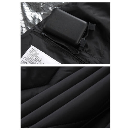 Chaqueta de calefacción 21 zonas para hombre y mujer Chaqueta de calefacción eléctrica Abrigo térmico con capucha EE. UU. - Imagen 23 de 36