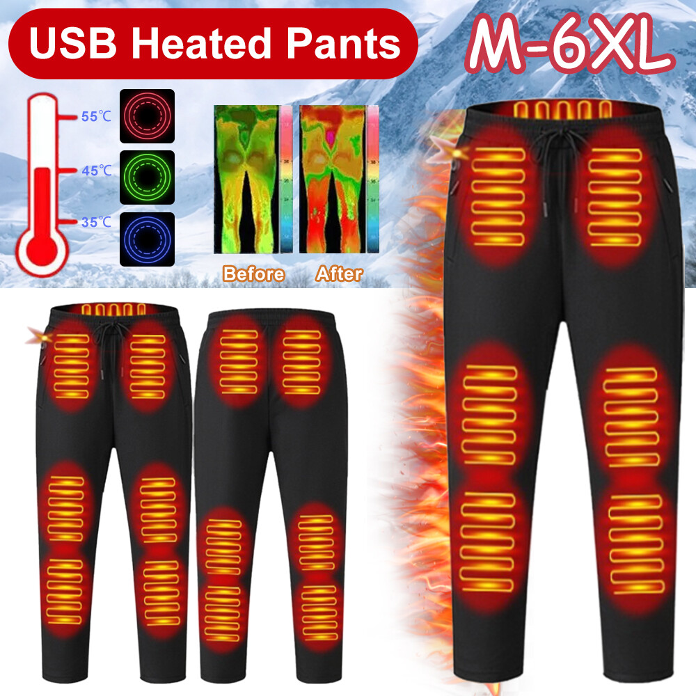 10000mAh M-6XL Herren Damen Beheizbare Hose Beheizte Hosen