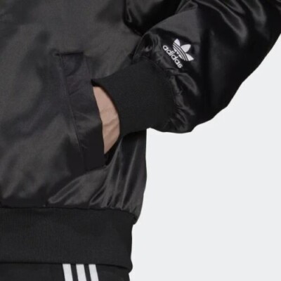 【希少】ADIDAS CLASSICS SATEEN BOMBER JACKET NEW MENS ADIDAS TF SATIN BOMBER SNAP VINTAGE RETRO STYLE