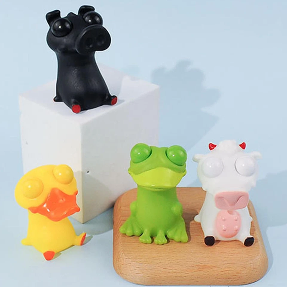Funny Stress Reliever Squeeze Toy Boost Duck Pig Zombie Eye Popping Rubber ToyX1 - Image 3 of 4