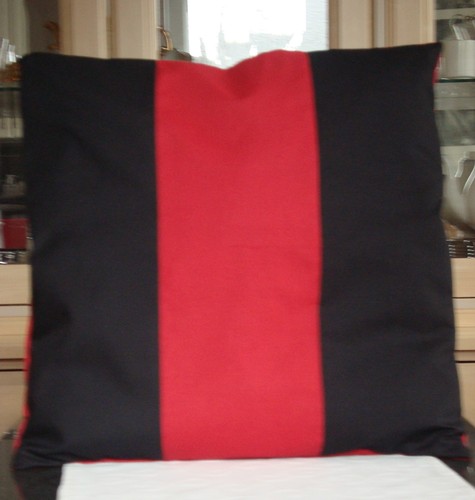 KISSENBEZUG ROT/SCHWARZ PANEL BAUMWOLLE/POLYESTER - Bild 2 von 5