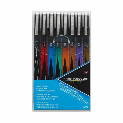 14174 PrismaColor Premier 05 Fine Line Marker, 0.5mm Needle Tip, Set of 8 Colors