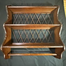 Vintage 3 Shelves Display Wood Wall Shelf With One Towel Bar Nice Bathroom Shelf