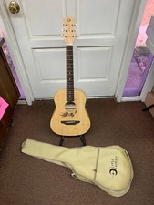 LUNA Safari Bamboo acoustic Travel 3/4 size GUITAR new w/ GIG BAG