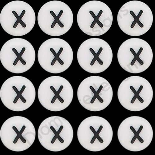 50 Pcs WHITE Acrylic Single Letter Coin Beads A - Z Disc Alphabet Bead 7mm AA01 - Picture 51 of 56