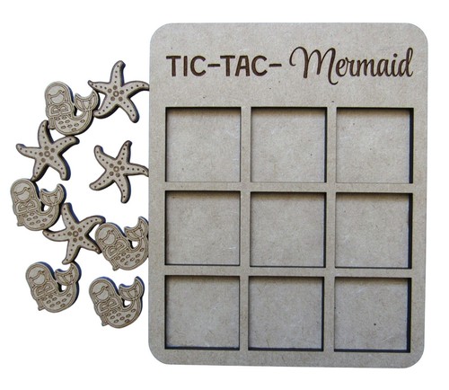 Tic Tac Toe Mermaid Game, Beach House Games, Tic Tac Toe Game, Mermaid Starfish - Picture 2 of 7
