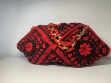 Handgefertigte Tasche gehäkelt, Oma Technik sechseckig